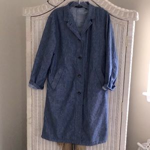 Uniqlo Denim Blue Linen Duster